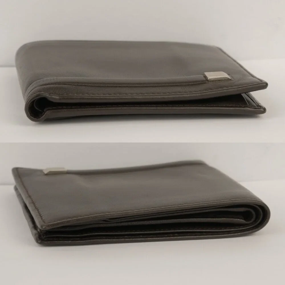 Ferragamo Smooth Leather Bifold Wallet, Dark Brown